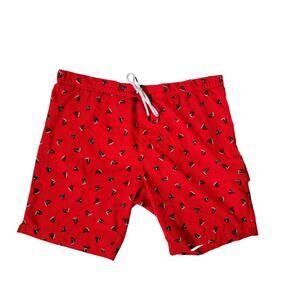 Sovereign Code men's red blue party sailboat print swim trunks swimsuit large